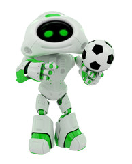 Cute robot holds ball