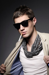 Young man with cigarette