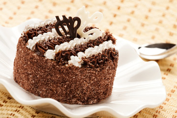 chocolate pie on a plate