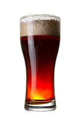 dark and light beer in the glass