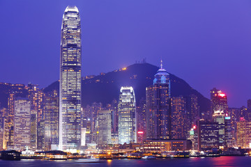 Hong Kong skyline at night