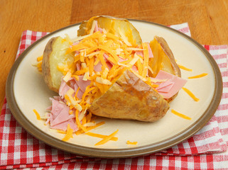 Baked Potato with Ham & Cheese