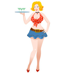 Pin-up waitress