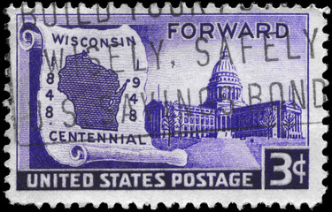 USA - CIRCA 1948 Wisconsin Statehood