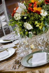 Table set for a catered event