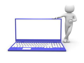 3d person and a laptop