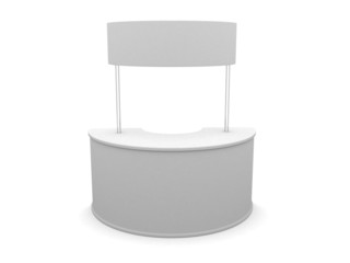 3D sale curve desk wrap advertising on a white background