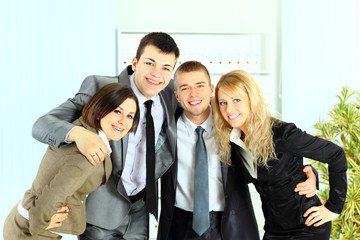 business team of young businessman and businesswoman in office