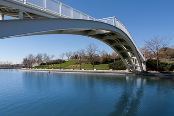 White bridge across the river