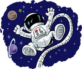 Cute floating Astronaut © Danomyte