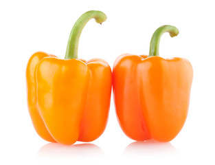 orange paprika peppers isolated on white background