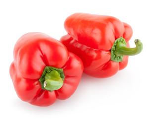 red paprika peppers isolated on white background