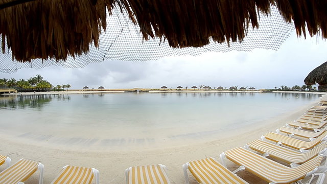 Secluded Caribbean Beach on a Cloud Day