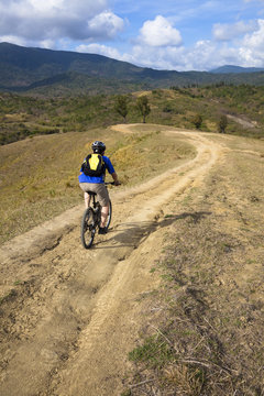 mountain biker on the  track