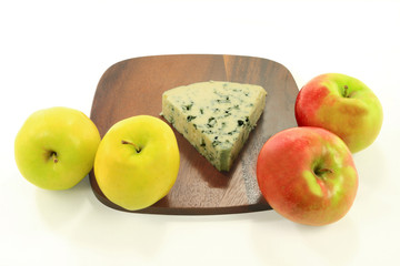 Blue Cheese served with Tart Apples.