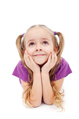 Happy girl daydreaming