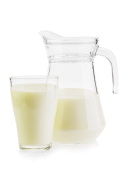 milk in a jug and glass