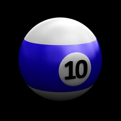 Colorful pool ball over black
