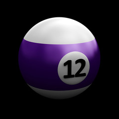 Colorful pool ball over black