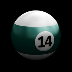 Colorful pool ball over black