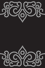 Dotted border isolated on black, seamless pattern