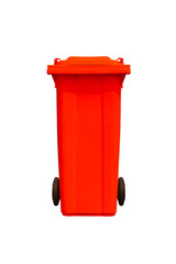 Large red trash can