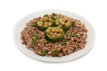 Buckwheat cereal with green peas