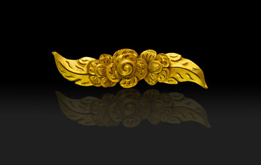 Flowers on black gold.