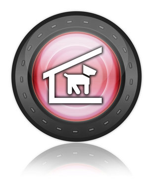 Red Industrial Style Icon "Kennel / Dog Shelter"