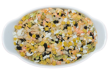 Salad on white background