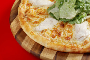 Pizza with meat chicken