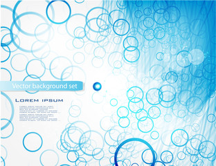Vector abstract water and circle. blue bubbles