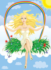 Obraz na płótnie Canvas Rainbow girl