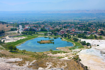 Fototapeta na wymiar Pamukkale, Turcja, widok z góry