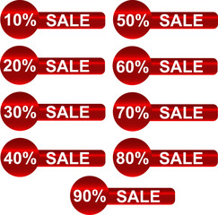 STICKER WITH THE WORDS DISCOUNT PERCENTAGES