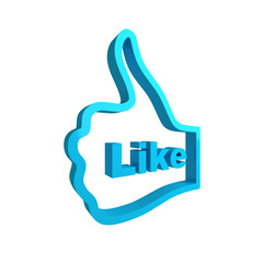 Thumb up hand illustration with like