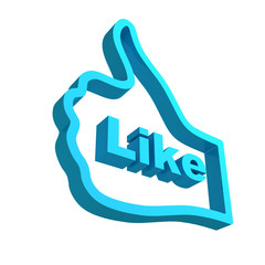 Thumb up hand illustration with like