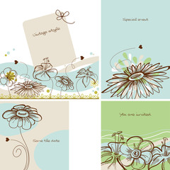Invitation set in vintage floral style