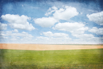 Vintage image of rural landscape