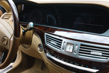 Inside fancy car view