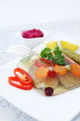 the aspic and vegetables