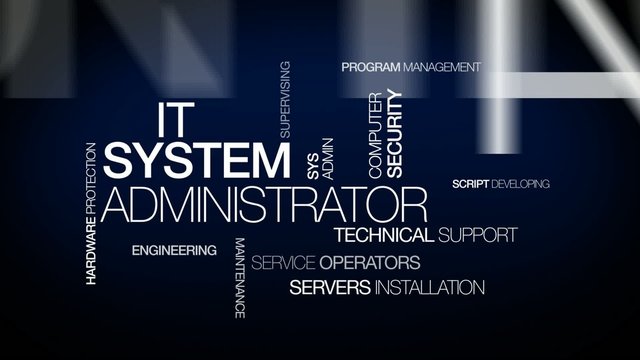 IT System Administrator sysadmin tag cloud animation