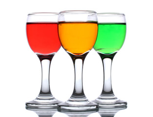 alcoholic cocktails isolated on white