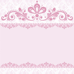 Elegant vintage damask wedding invitation