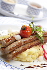 sausages and potatoes