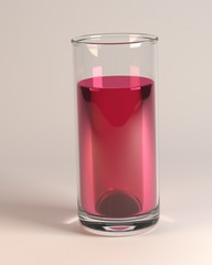 3d render of beverage in glass