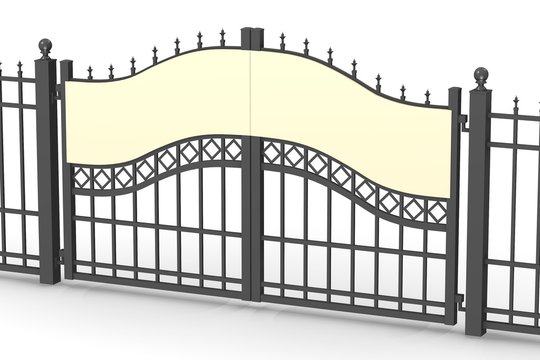 3d render of fence gate