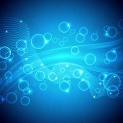 Abstract blue background with circles