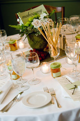 Wedding table with centerpiece