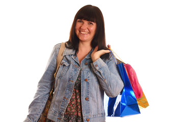 Attractive young girl with shopping bags